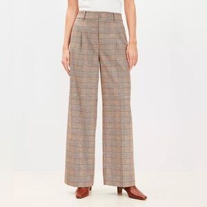 Loft Peyton Plaid Wide-Leg Trousers